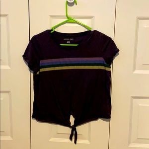 Black cropped t-shirt